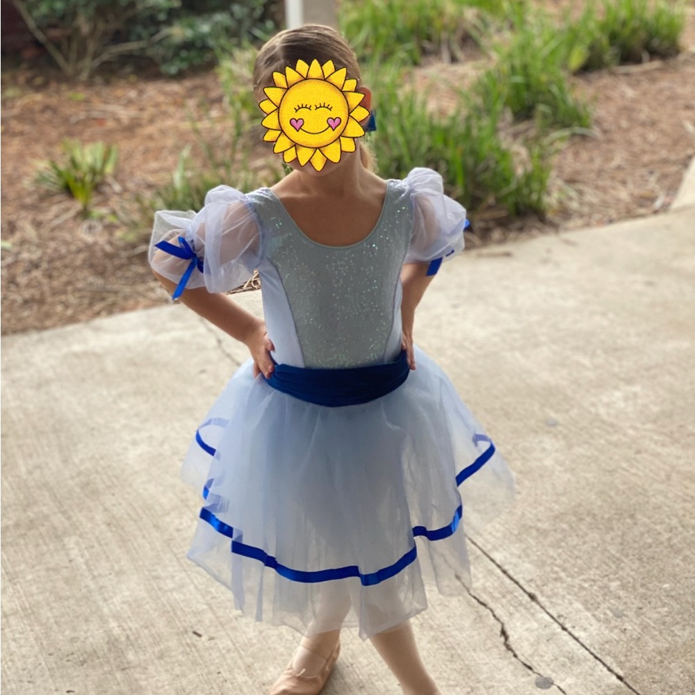 Blue and White Kids Ballet Costume